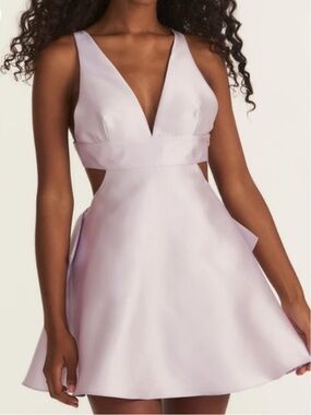 Love Shack Fancy Till Mini Cutout Dress Soft Iris Purple 2 NWT